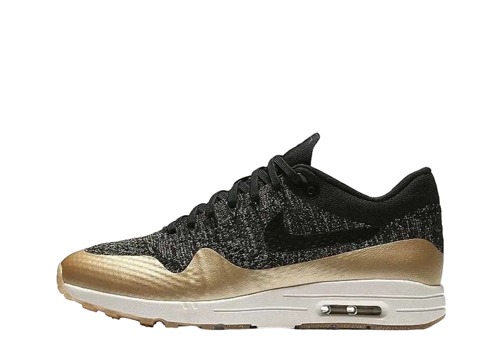 ナイキ ウィメンズ エアマックス1 ウルトラ フライニット "メタリックゴールド"