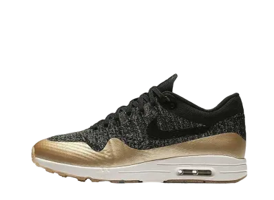 NIKE Women's AIR MAX 1 ULTRA FLYKNIT "METALLIC GOLD"