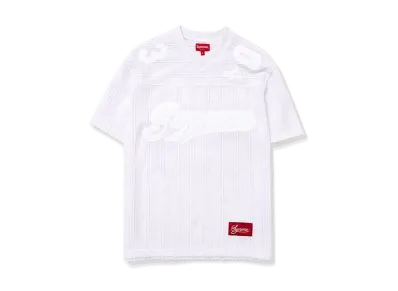Supreme Mesh Stripe Football Jersey "White"