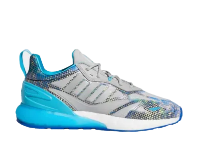 NINJA TIME I ZX 2K 2.0 SHOES "GREY TWO/SIGNAL CYAN"