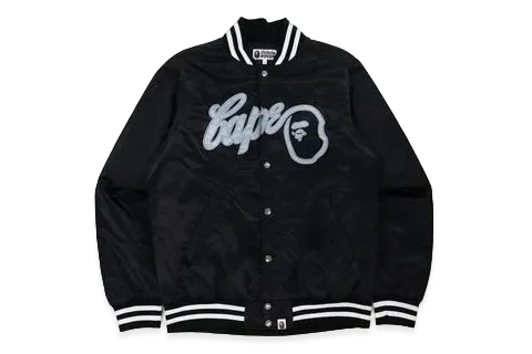 A BATHING APE BASEBALL JACKET "Black"