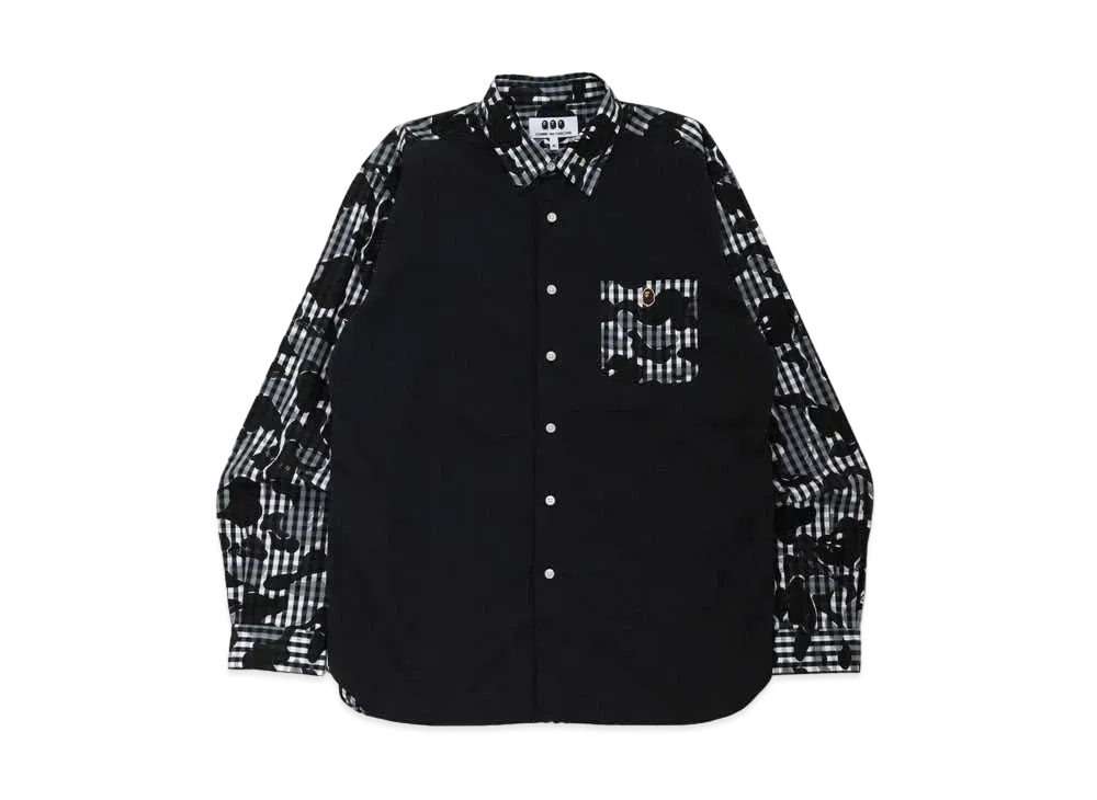 A BATHING APE CDG OSAKA POPLIN SHIRT "Black"