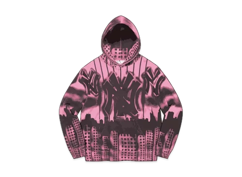 Supreme New York YankeesTM Airbrush Hooded Sweatshirt "Pink"