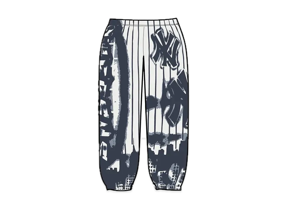 シュプリーム ニューヨーク ヤンキース エアブラシ スウェットパンツ "ホワイト"