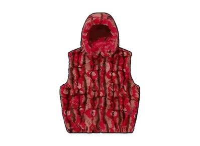 Supreme Faux Fur Hooded Vest "Red"