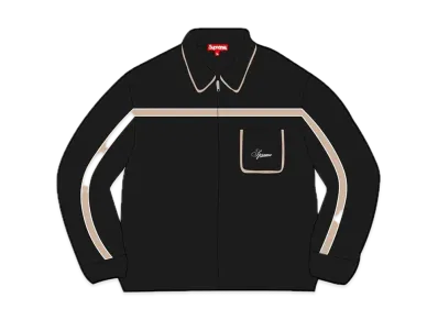 Supreme Chest Stripe Zip Up Cardigan "Black"