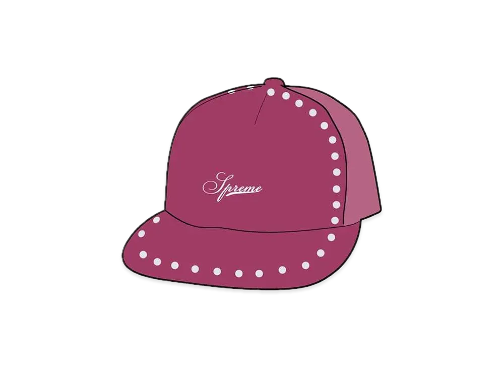 Supreme Studded Velvet Mesh Back 5-Panel "Pink"