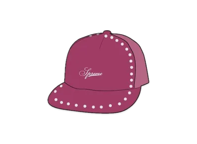 Supreme Studded Velvet Mesh Back 5-Panel "Pink"