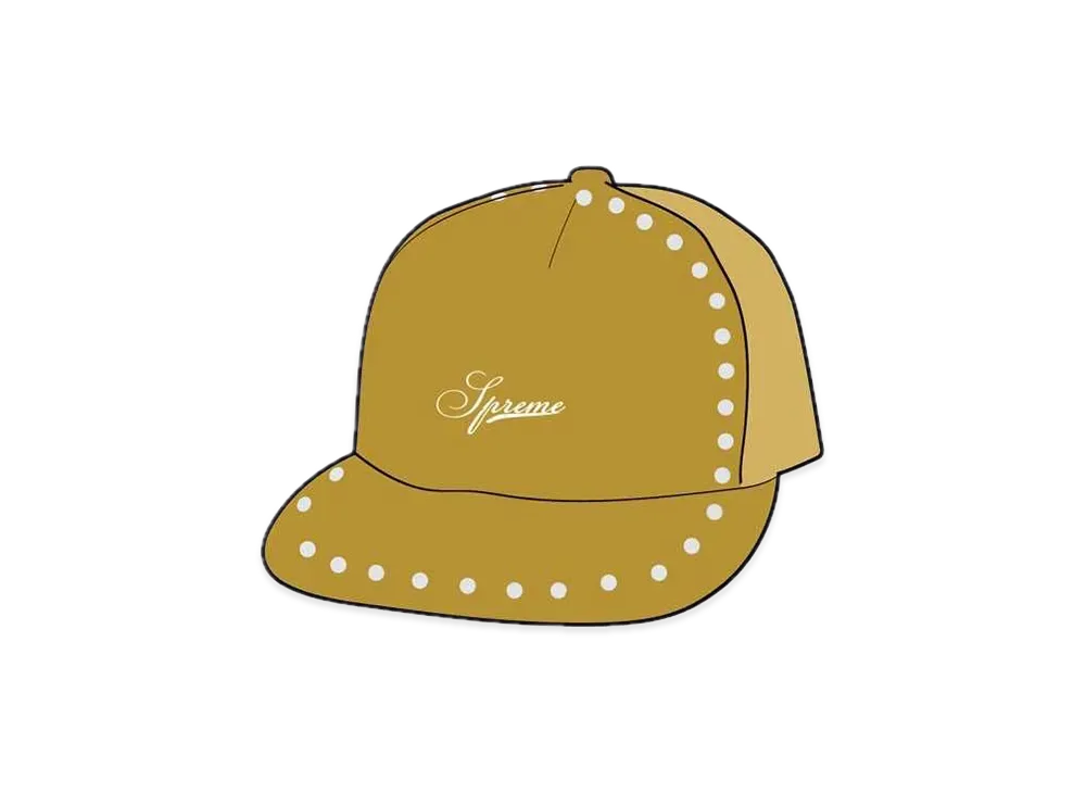 Supreme Studded Velvet Mesh Back 5-Panel "Yellow"