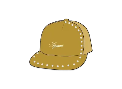 Supreme Studded Velvet Mesh Back 5-Panel "Yellow"