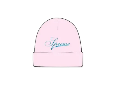 Supreme Script Logo Beanie "Pink"