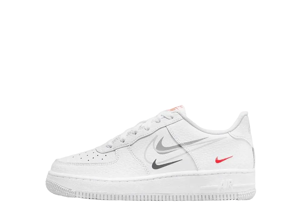 Nike GS Air Force 1 Low "Multi Swoosh/White"