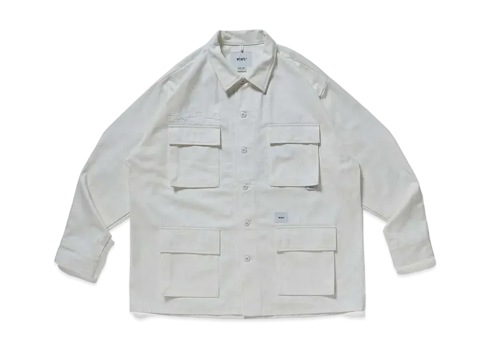 Wtaps JUNGLE 01 / LS / COTTON. TWILL "White"