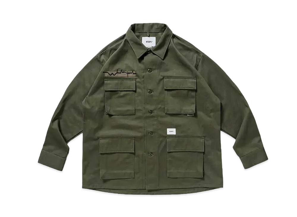 ダブルタップス ジャングル 01 / LS / コットン.トゥワイル. "オリーブ ドラブ"