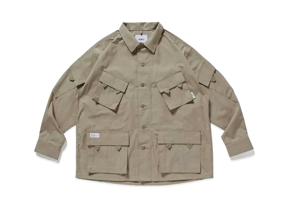 ダブルタップス モジュラー  / LS / コットン. リプストップ "ベージュ"