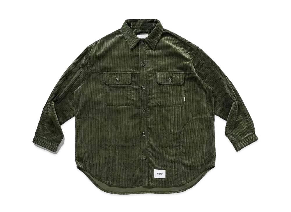 ダブルタップス WCPO / LS / コットン.コーデュロイ "オリーブ ドラブ"
