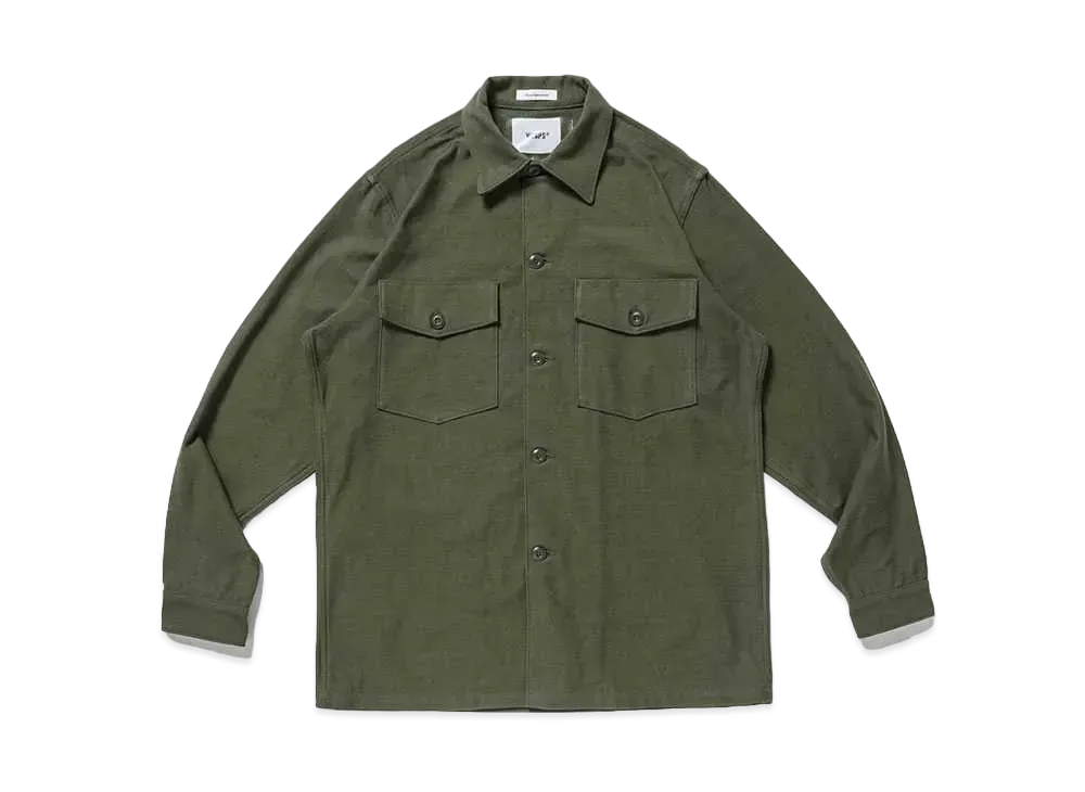 Wtaps WMILL-LS 02 / LS / COTTON. SATIN "Olive Drab"
