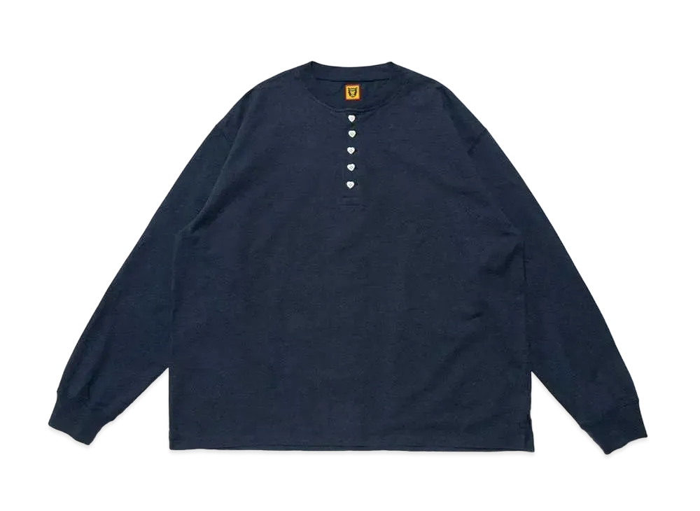 HUMAN MADE HENLEY NECK LONG-T "Navy"
