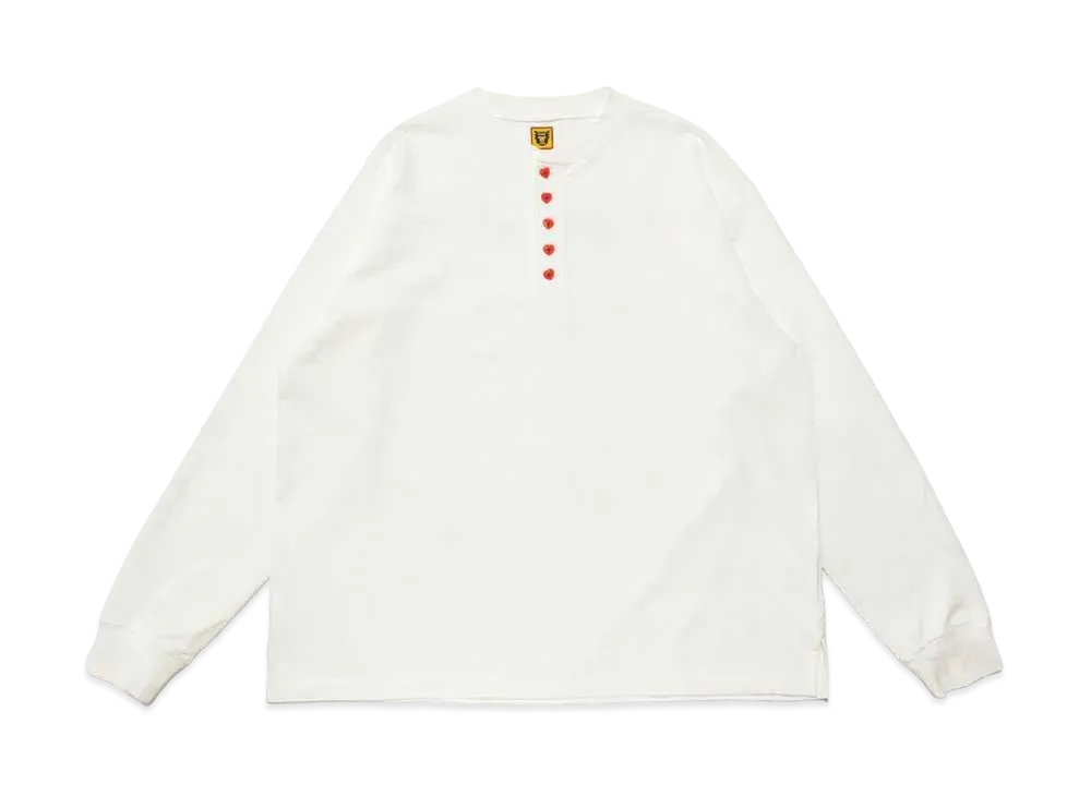 HUMAN MADE HENLEY NECK LONG-T "White"