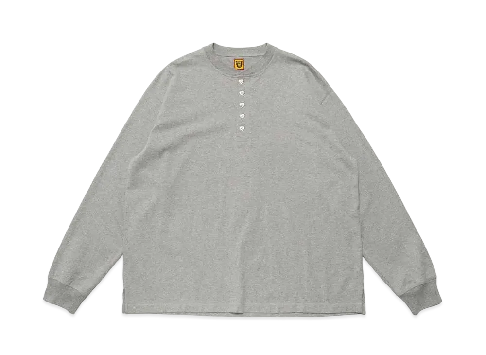 HUMAN MADE HENLEY NECK LONG-T "Grey"