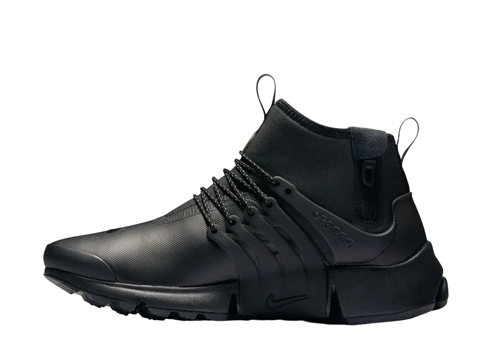 ナイキ エアプレスト ミッド ユーティリティ "トリプルブラック"