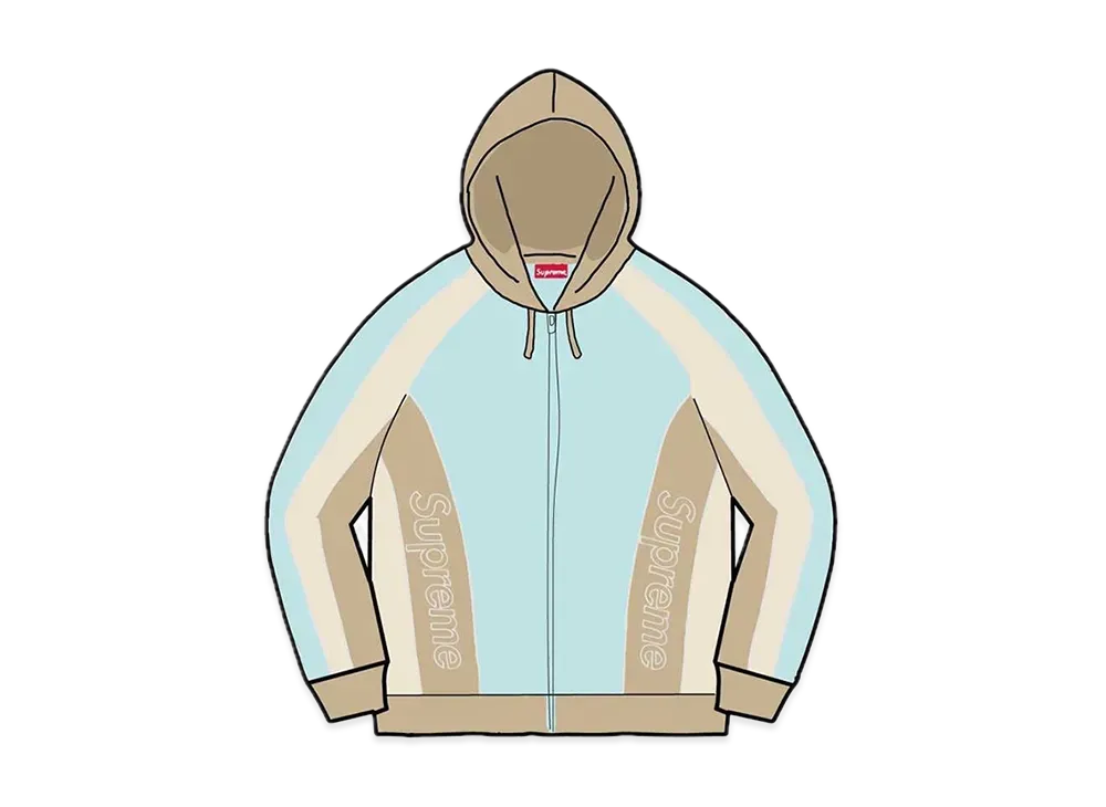 Supreme Track Paneled Zip Up Hooded Sweatshirt "Pale Blue"