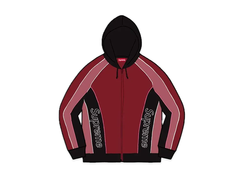シュプリーム トラック パネルド ジップ アップ フーディー スウェットシャツ "カーディナル"