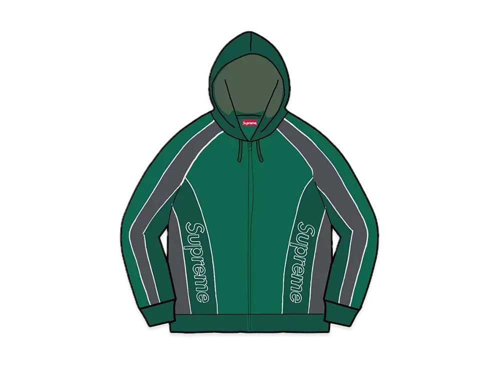 Supreme Track Paneled Zip Up Hooded Sweatshirt "Light Pine"