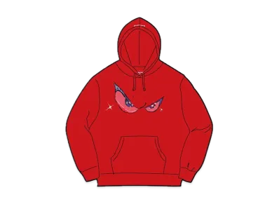 Supreme Eyes Hooded Sweatshirt "Red"