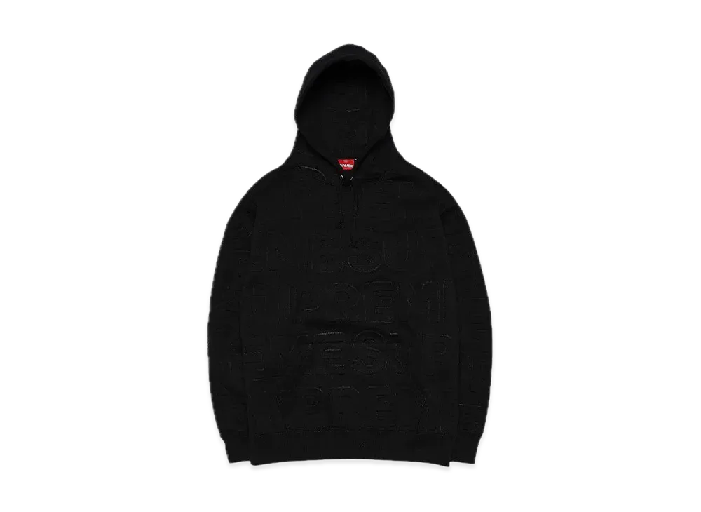 Supreme Embossed Logos Hooded Sweatshirt "Black"