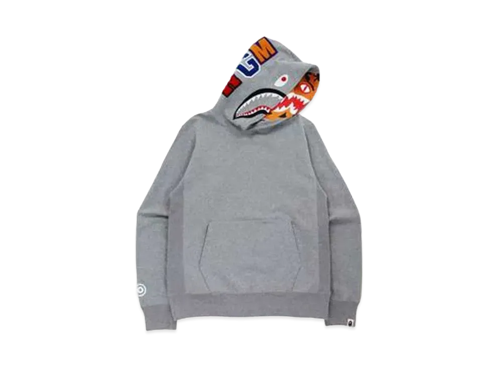 A BATHING APE SHARK X TIGER PULLOVER HOODIE "Grey"