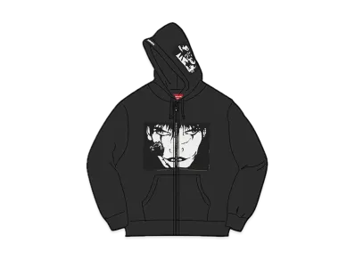 Supreme The Crow Zip Up Hooded Sweatshirt "Black"