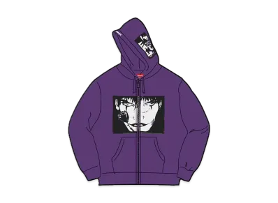 Supreme The Crow Zip Up Hooded Sweatshirt "Purple"
