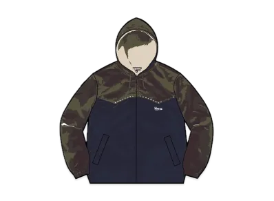 Supreme Studded Velvet Hooded Work Jacket "Olive"