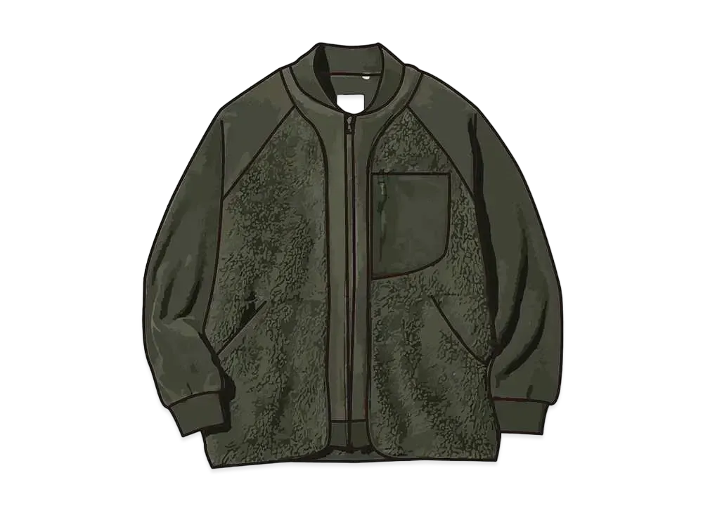 Uniqlo White Mountaineering Fleece Oversize Jacket "Olive"