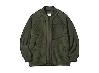 Uniqlo White Mountaineering Fleece Oversize Jacket "Olive"