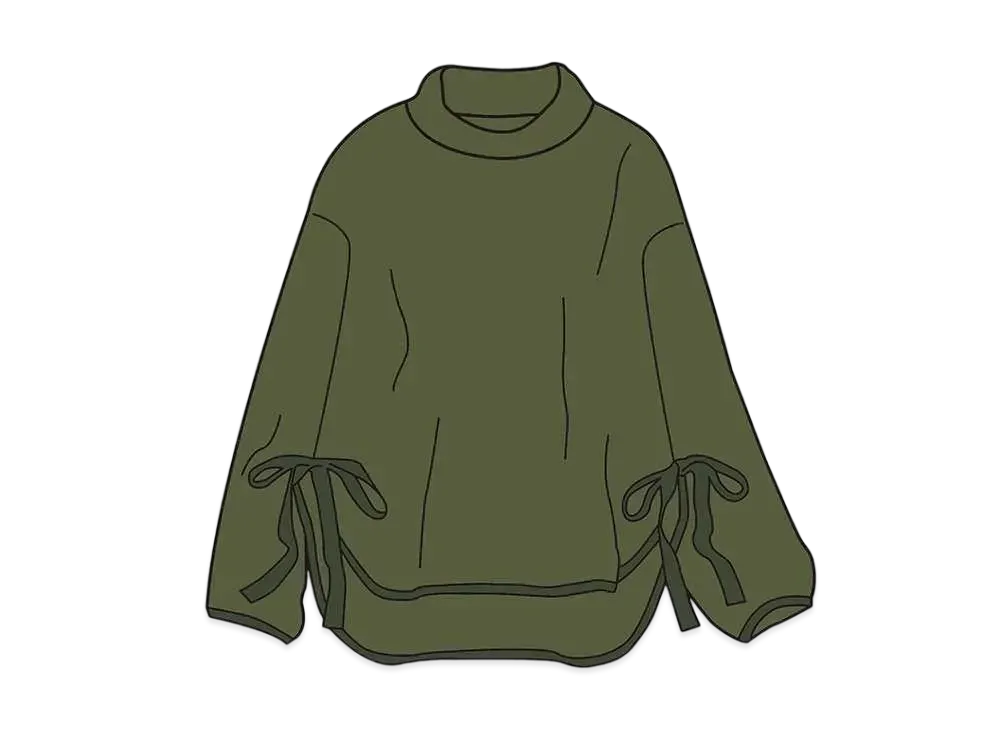 Uniqlo White Mountaineering Fleece Oversize Mockneck Pullover Women "Olive"