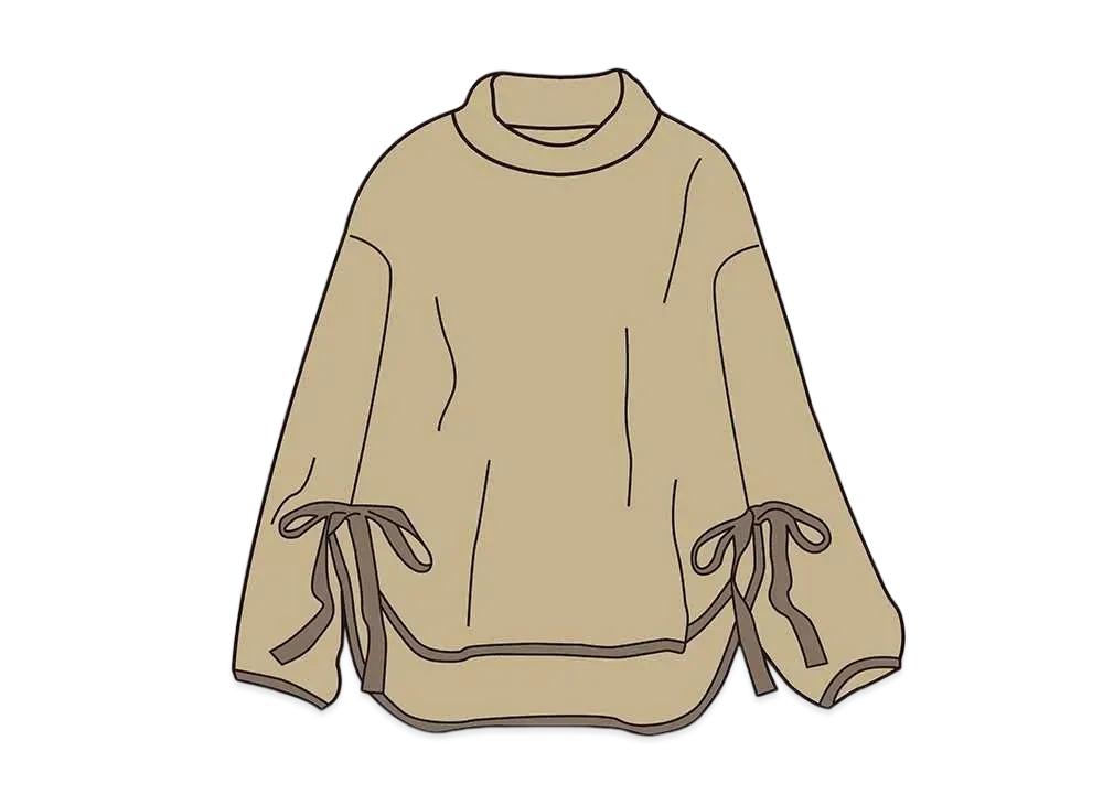 Uniqlo White Mountaineering Fleece Oversize Mockneck Pullover Women "Beige"