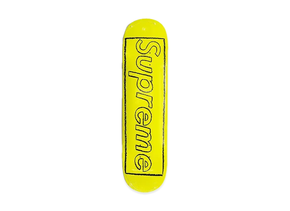 Supreme KAWS Chalk Logo Skateboard "Yellow"