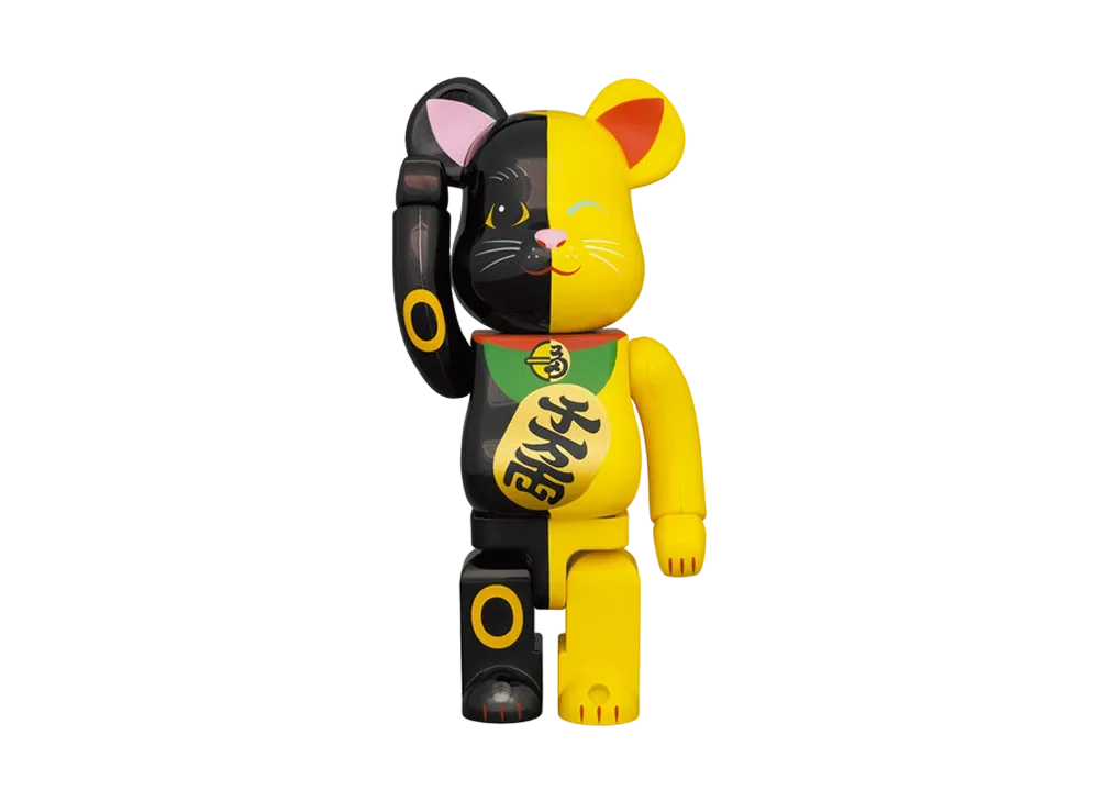Bearbrick Maneki Neko Black x Yellow 1000%