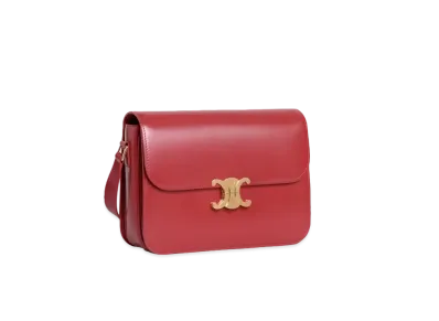 CELINE Large Triomphe Bag in Shiny Calfskin "Red"