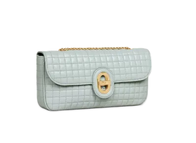 CELINE Medium Chain Sulky Bag in Quilted Lambskin "Mineral"