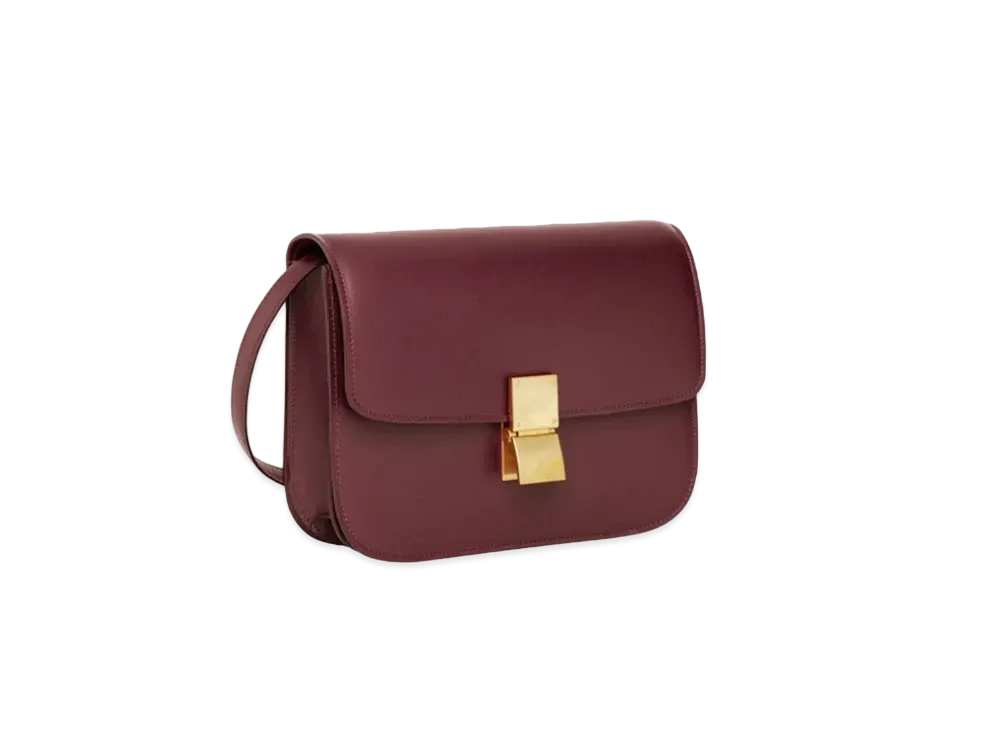 CELINE Medium Classic Bag in Box Calfskin "Burgundy"