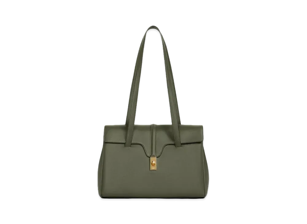 CELINE Medium Soft 16 Bag in Smooth Calfskin "Khaki"