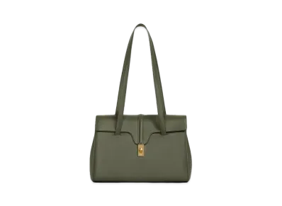CELINE Medium Soft 16 Bag in Smooth Calfskin "Khaki"