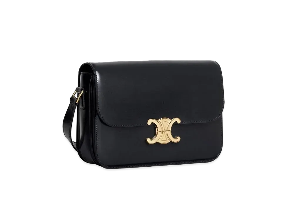 CELINE Medium Triomphe Bag in Shiny Calfskin "Black"