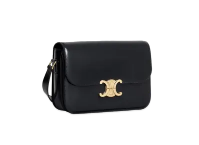 CELINE Medium Triomphe Bag in Shiny Calfskin "Black"