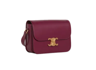 CELINE Medium Triomphe Bag in Shiny Calfskin "Acai"