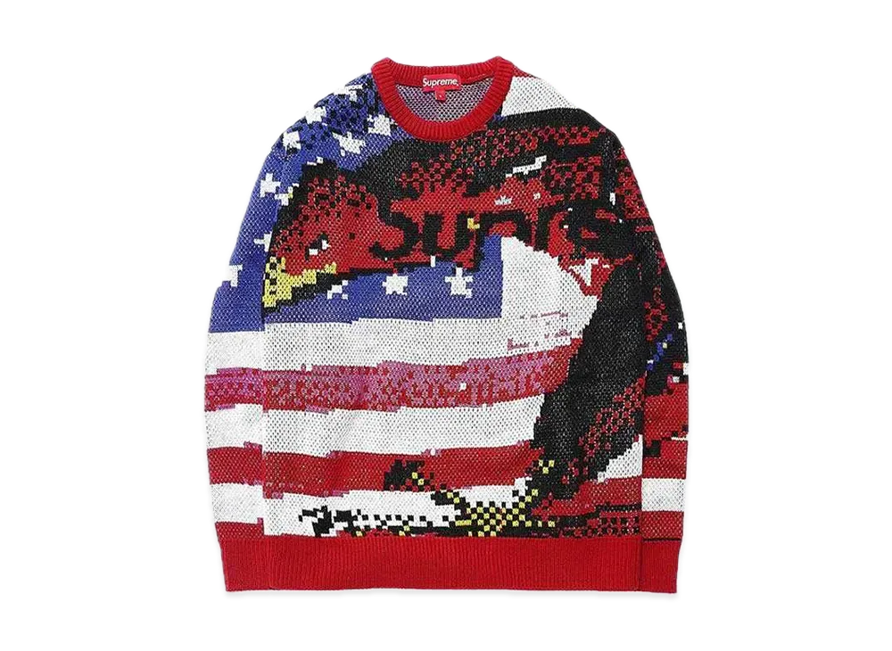 Supreme Digital Flag Sweater "Red"