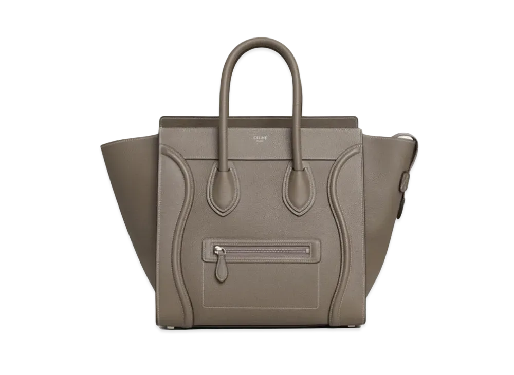 CELINE Mini Luggage Handbag in Drummed Calfskin "Souris"